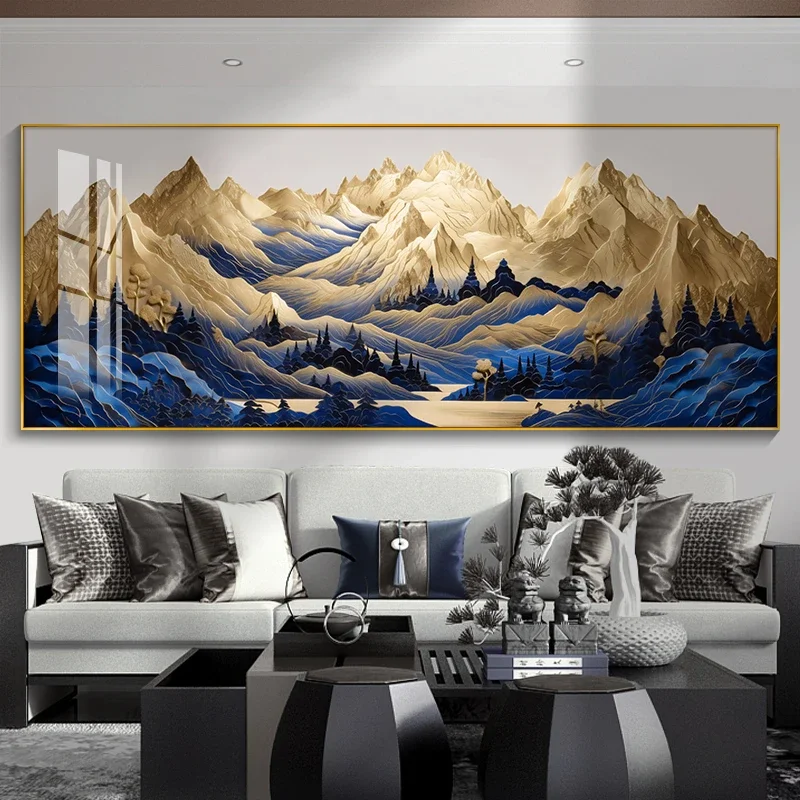 New Chinese Style Backed By Jinshan Decorative Painting Living Room Landscape Art Mural Painting Poster Home Decoration