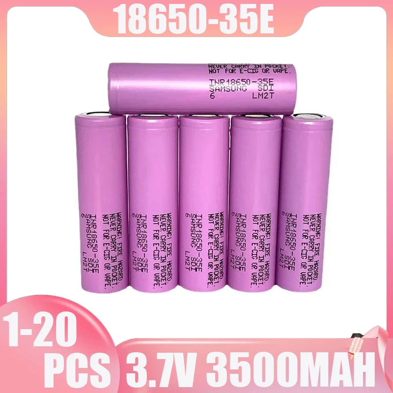 1-20pcs 100%Original INR 18650 3500mAh 25A Discharge 35E Li-ion 18650Battery 3.7V Rechargable Battery Screwdriver Battery