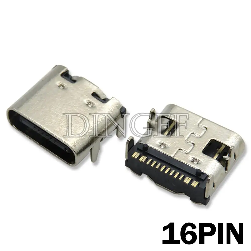 10PCS TYPE-C USB SMD Female Socket 6P 16P 24P HD transmission interface for Smartphones end Charging Plug Module dingef