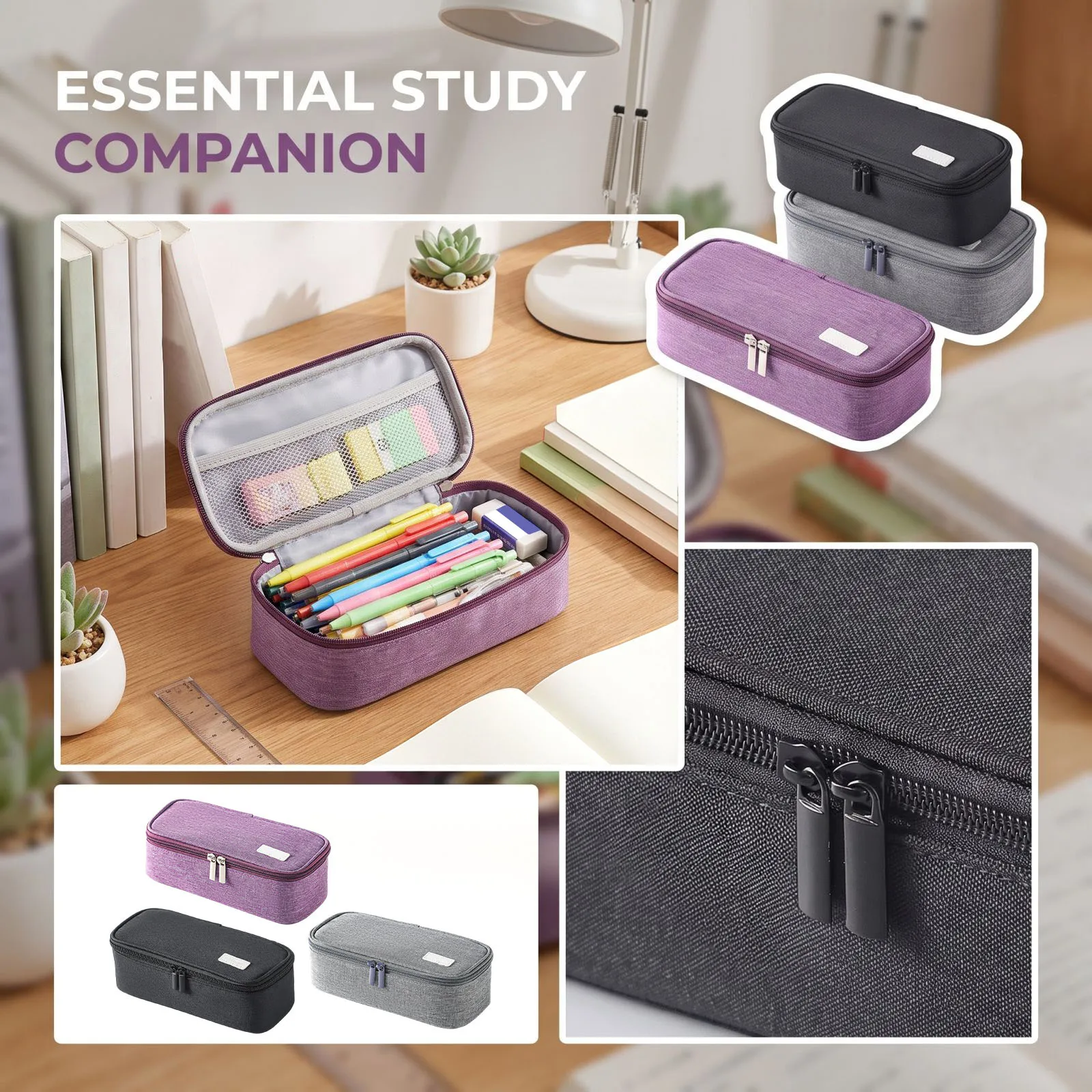 Multi-Color Double-Layered Pencil Case Large Capacity Multifunctional Stationery Organizer Travel Toiletry Storage Cosmetic 2026