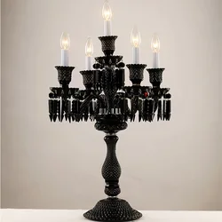 Black Crystal Table Lamps Led Luxury Living Room Desks Lighting Creative Hotel Lampfabric Cover For Bedroom Table Lamp 85-265V