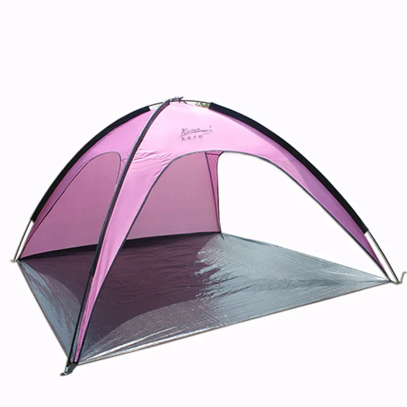 Kaima 2-3Persons Portable Ultralight Summer Beach Tent Foldable Outdoor Camping Pergola with 3open Doors Silver Coated Sunscreen