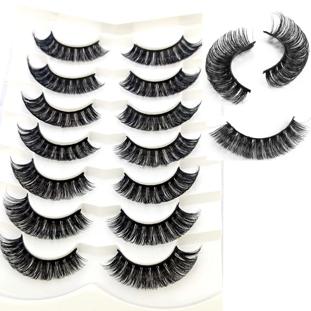 Faux-cils russes DD Curl 10-23mm, extensions de cils réutilisables en vison 3D