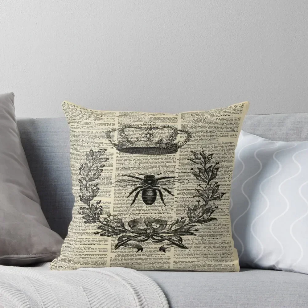 

Dark Academia Paris french garden farmhouse beekeeper honey bee queen Throw Pillow Custom Cushion pillow