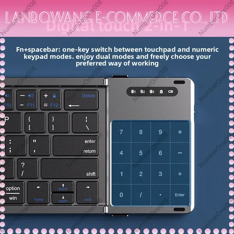 Tri-fold Bluetooth Keyboard Mouse Touchpad Set for iPad Mac Windows Android Tablet