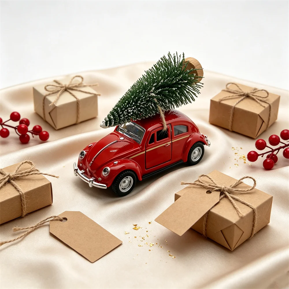 1 set of Christmas retro car decoration ornaments, Christmas decoration car model retro car ornaments, Ch decor Navidad Natale