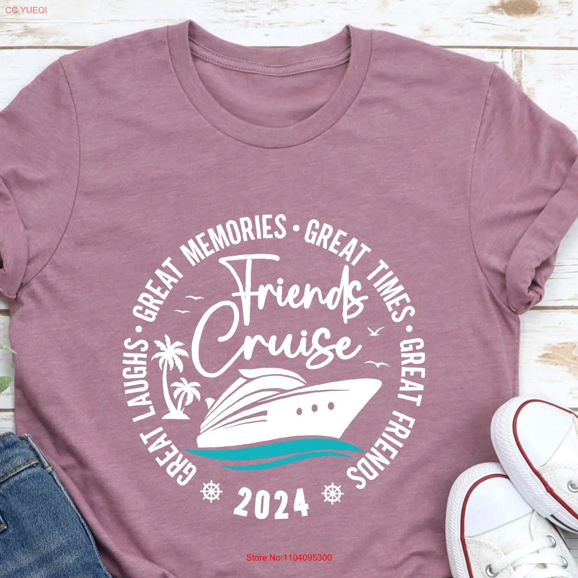 

Круиз Friends 2024, футболка для отпуска с длинным или коротким рукавом