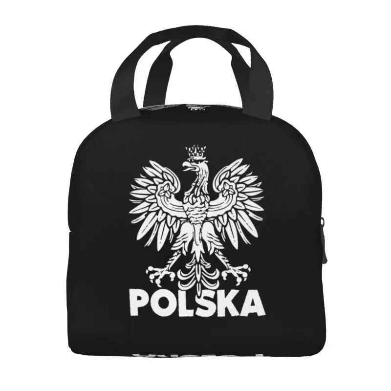 Custom Polska Lunch Bag Men Women Poland Eagle Polish Cooler Thermal Insulated Lunch Boxes for Adult Office