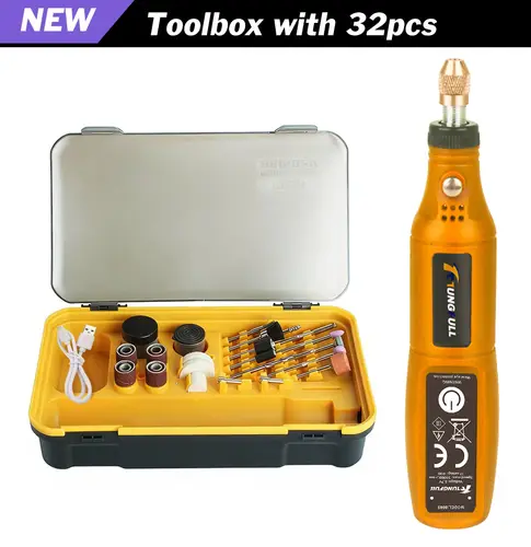 DIY Mini Rotary Tool USB Engraving Tool Dremel Tool Mini Grinder Machine Mini Wireless Drill Rechargeable Polishing Machine - Image 7