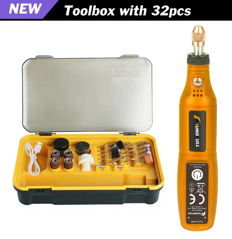 DIY Mini Rotary Tool USB Engraving Tool Dremel Tool Mini Grinder Machine Mini Wireless Drill Rechargeable Polishing Machine - Image 7