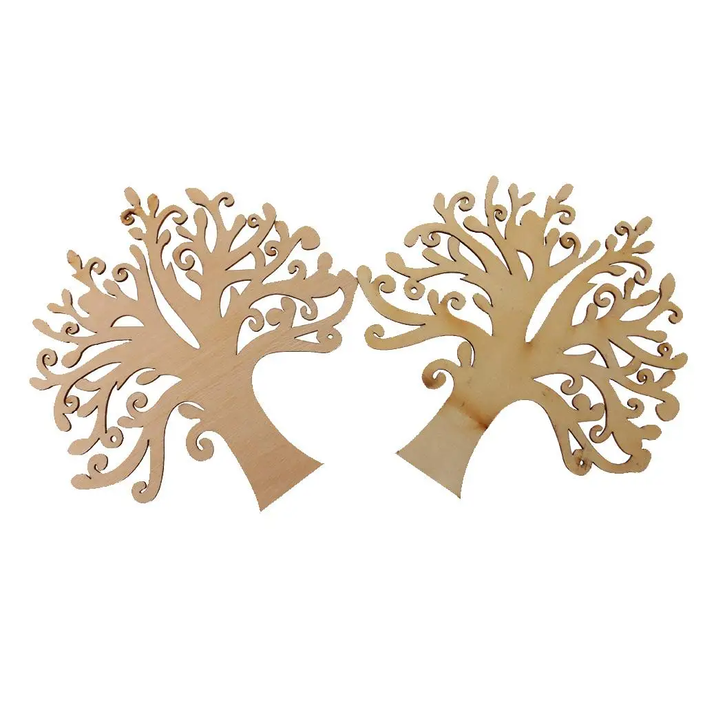 Blank Wood Tree Ornaments Versatile Wood Pieces Pack for Craft Wood Blocks DIY Wood Projects for Table Decor
