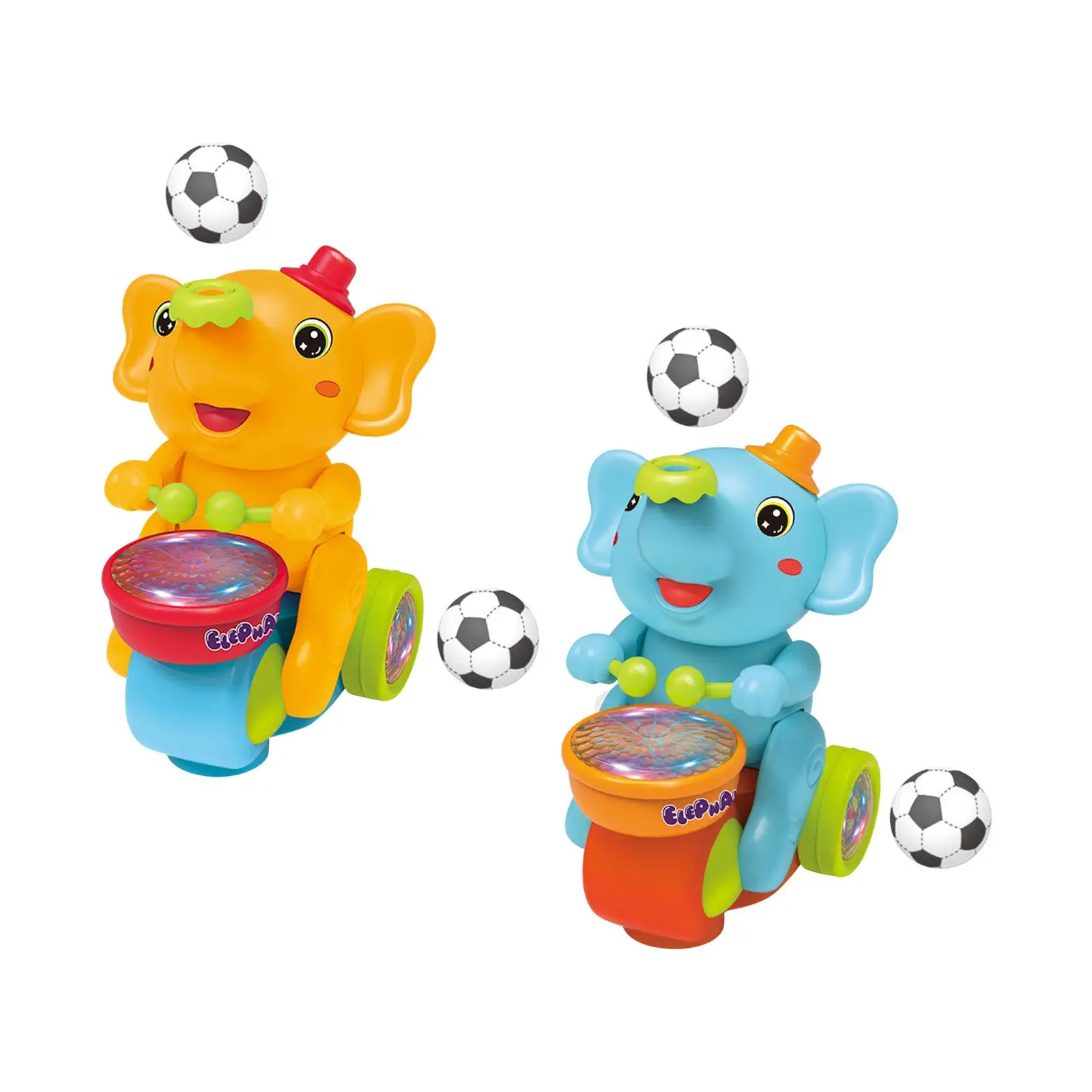 Baby Drum Set Educational Toys Early Learning Cart Elephant Musician Toy for