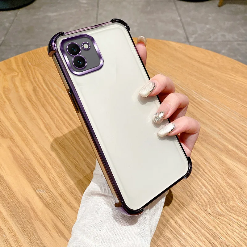 For Samsung A06 Case Galaxy A05 Phone Case Galaxy A04e A04 M04 F04 F05 M05 Four Corners Thickening Shookproof Plating back cover