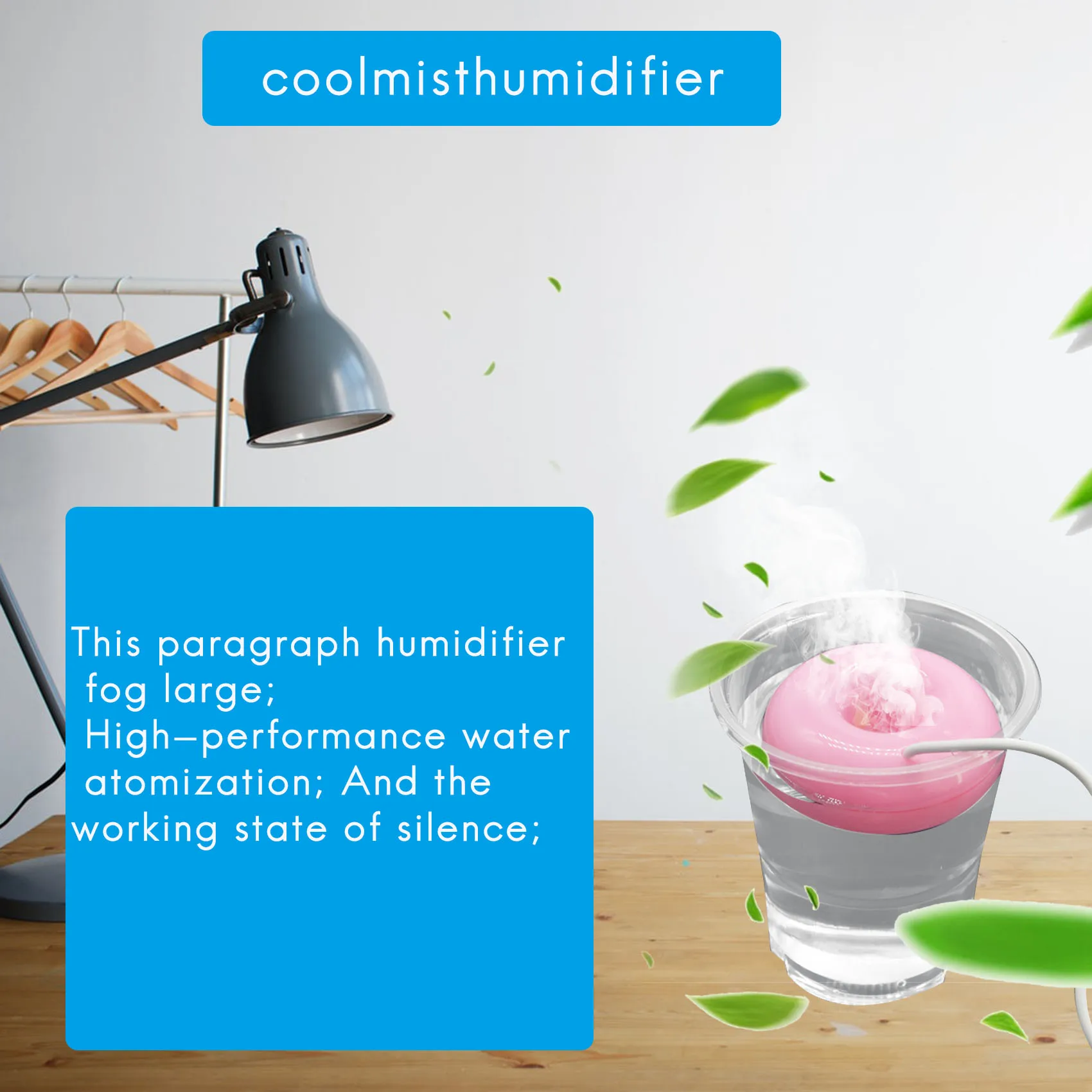 Pink donut humidifier usb office desktop mini humidifier portable creative air purifier Pink