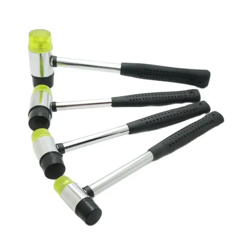 

1 Pcs 30 MM Double Face Soft Tap Steel Pipe Handle Rubber Installation Hammer Interchangeable Head Nylon Leather Furniture