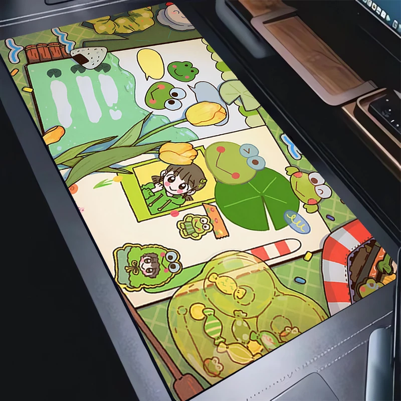 

Anime Mouse Pad kawaii My Melody Gamer Accessories Computer Desk Mat XXL Gaming Keyboard Pad Kero Kero Keroppi Non-Slip Mousepad