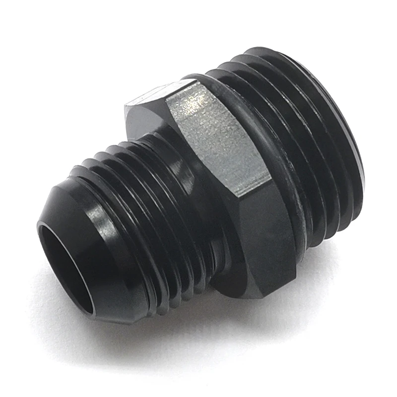 AN10 Male to AN12 Male Adapter, Black 6061 Aluminum Fitting with Washer, for Racing Fuel Oil Transmission Lines AN Fitting