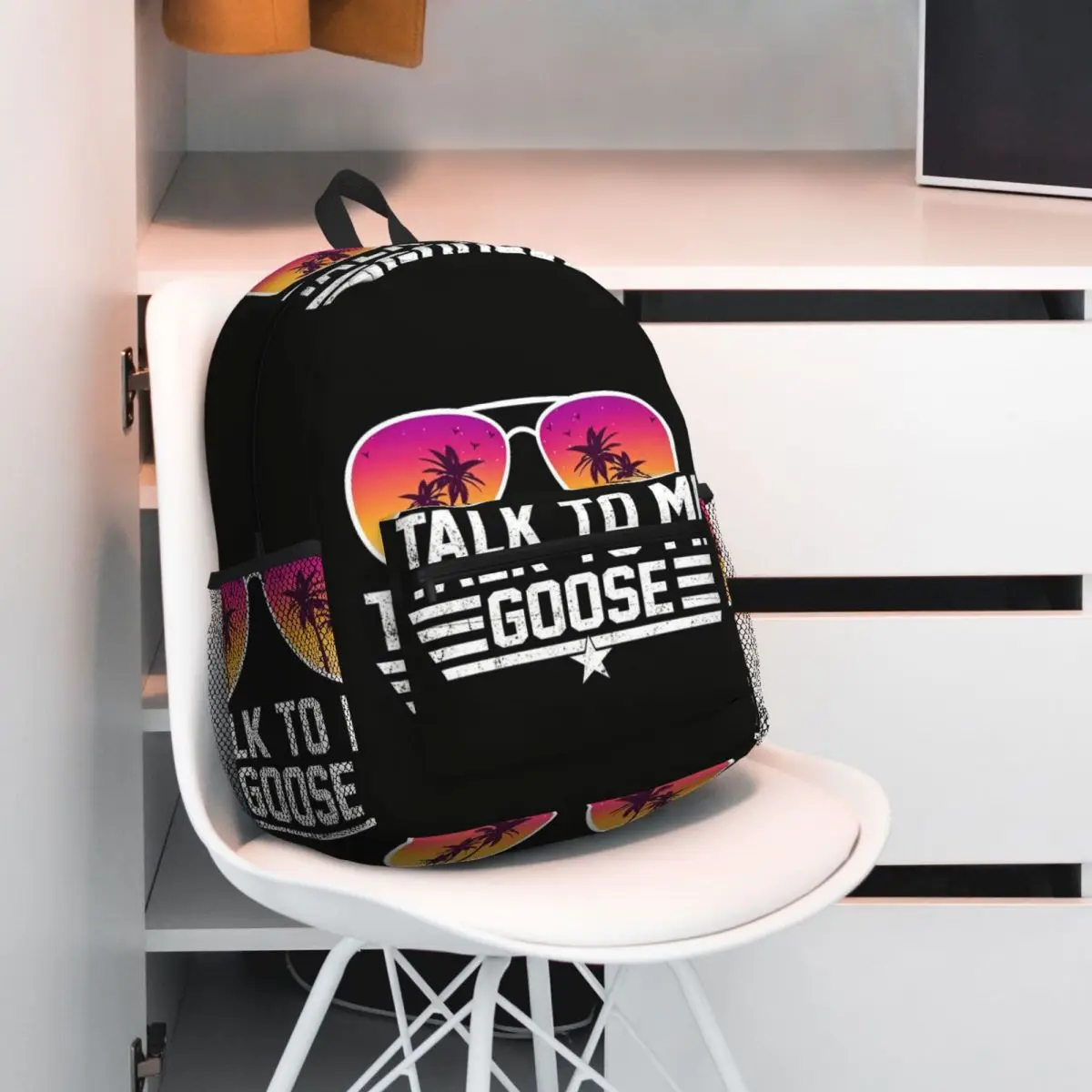 Talk To Me Goose Top Gun Maverick Tropical Sunglasses Backpack Student BookBag Kids School Bag Laptop Shoulder Bags Boys Girls