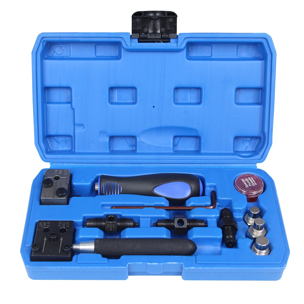 

Набор для развальцовки тормозных шлангов из 11 предметов, универсальный, для шлангов 4,75 мм/6,35 мм, лучшее предложение для самостоятельного использования и автосервиса