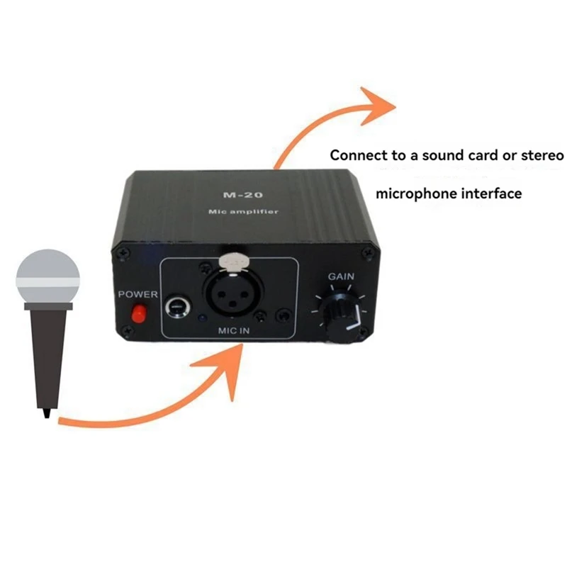 M07K-Dynamic Microphone Condenser Mic Amplifier M-20 Audio 48V Phantom Power Charging Black For Live Sound Card Speaker