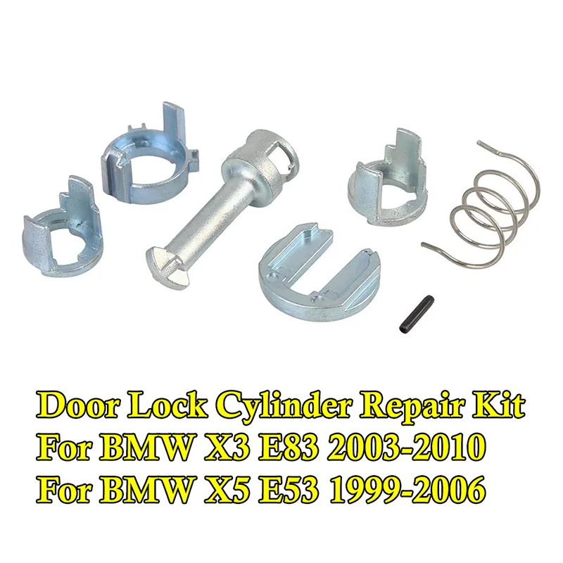 7pcs/SET Door Lock Cylinder Barrel Repair Kit Zinc Alloy Fit For BMW X5 E53 1999-2006 X3 E83 2003-2010 Front Left Right