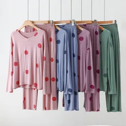 Pijama holgado de Modal para mujer, traje de ropa de casa, pantalones de pijama para mujer, Conjunto femenino de otoño