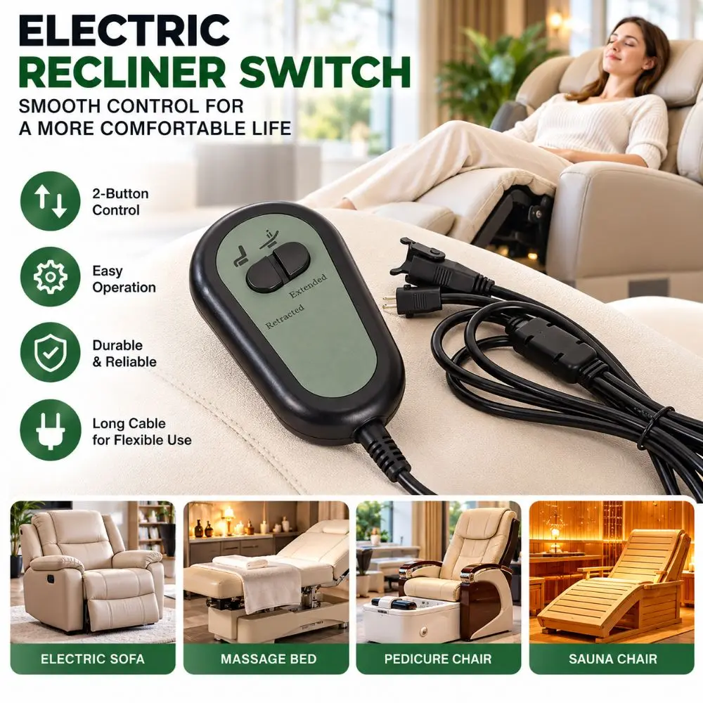 ABS Electric Recliner Controller Gourd Wired Connection Lift Chair Controller Grey Recliner Controller Switch Indoor Furniture