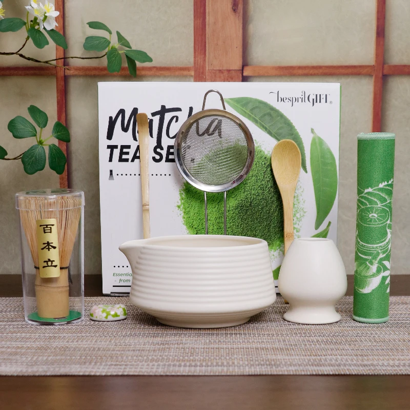 

Ceramic Matcha Basic Japanese Style 8PCS Eco Bowl Whisk Set For Beginners Luxury Making Tools Complete Kit Collection