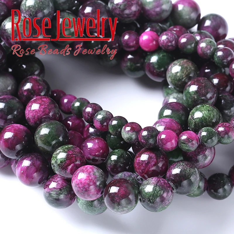 Natural Stone Tourmaline Persian Jades Beads Round Loose Beads For Jewelry Making Needlework Diy Bracelets Necklaces 6 8 10 12mm