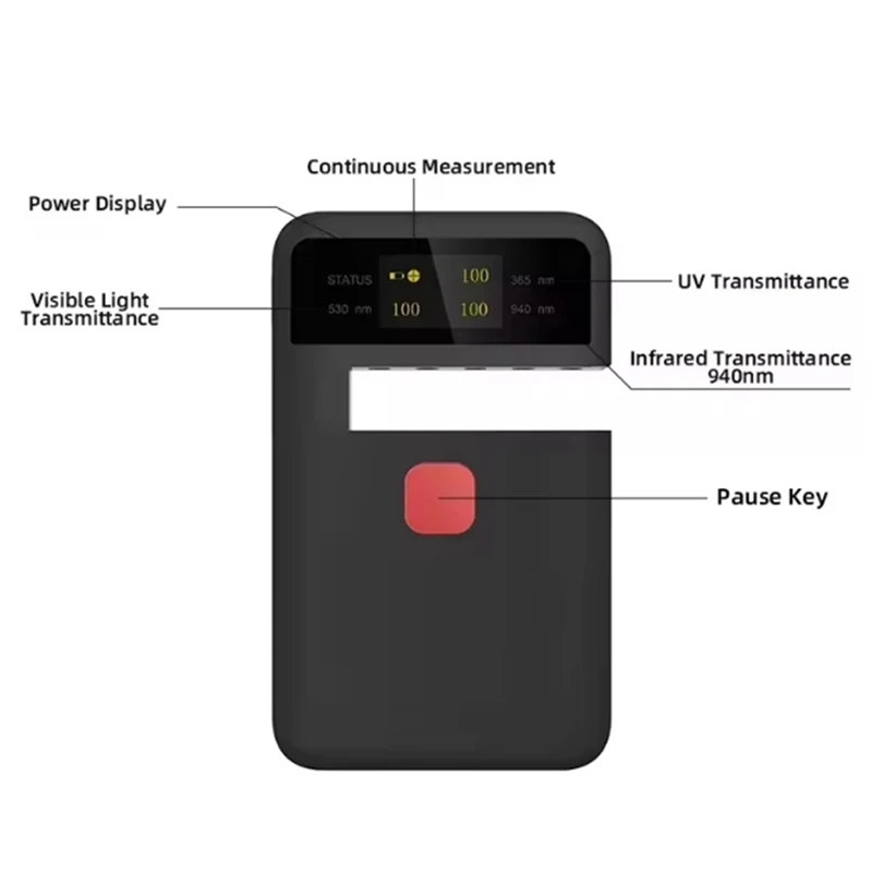 Tint Meter Solar Film Transmission Meter VLT UV IR Rejection Tester Portable CT-23 High Glass Window-ABFB