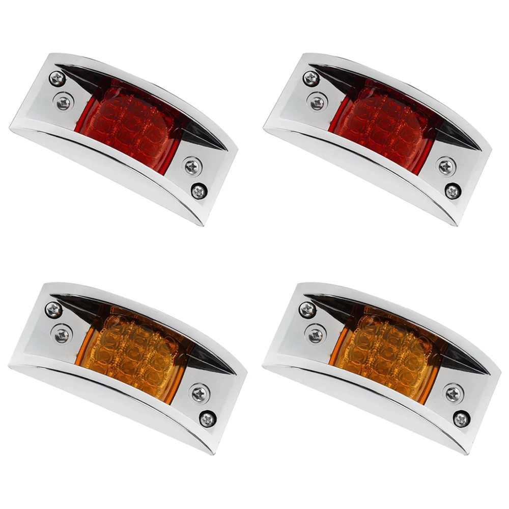 4pcs 12V LED Car Marker Clearance Lights Red Amber LED Lights Universal For Boat Trailers Horse Camping Trailers RV