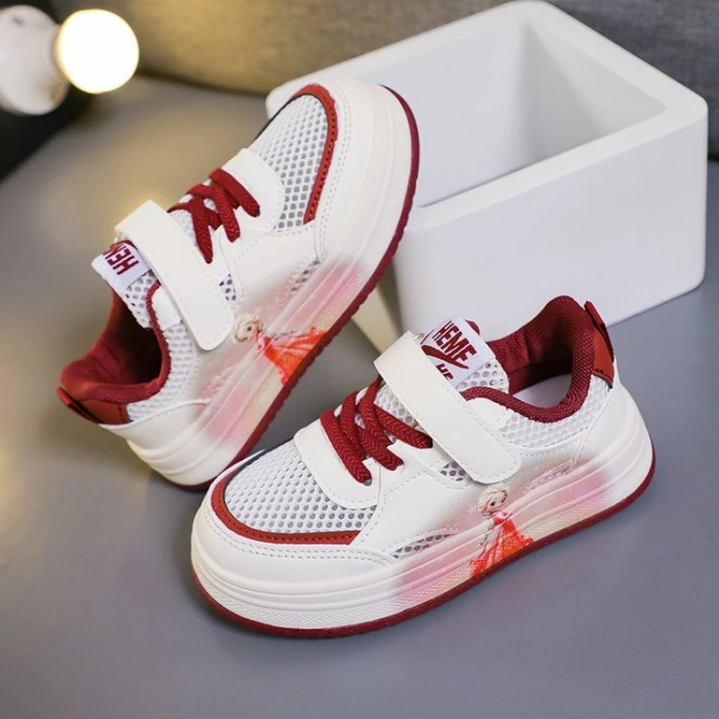 

Disney Frozen Elsa Princess Fashion Girls Spring New Simple Kids Casual Soft Soled Girls Sports Shoes Anti Slip Children Shoes