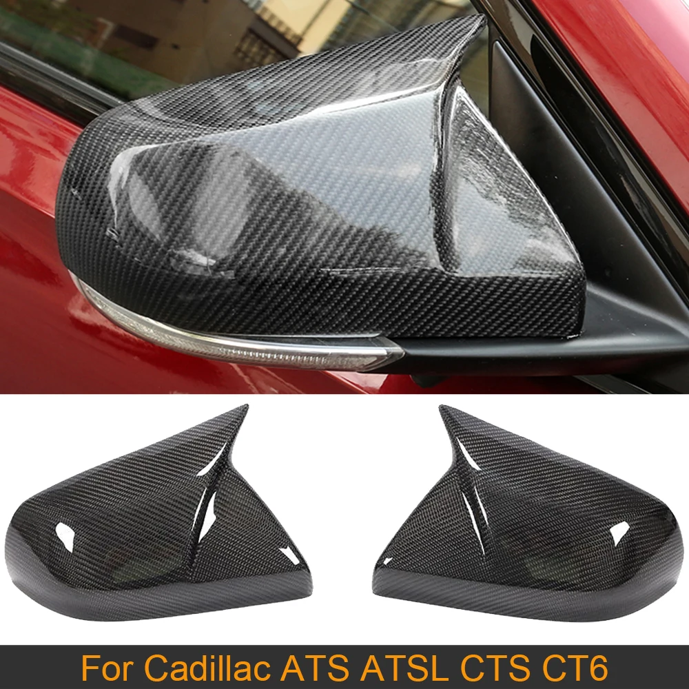 Carbon Fiber Car Rearview Mirror Covers Caps For Cadillac ATS ATSL 2014-2018 CTS CT6 2016-2018 Side Mirror Covers Caps Shell