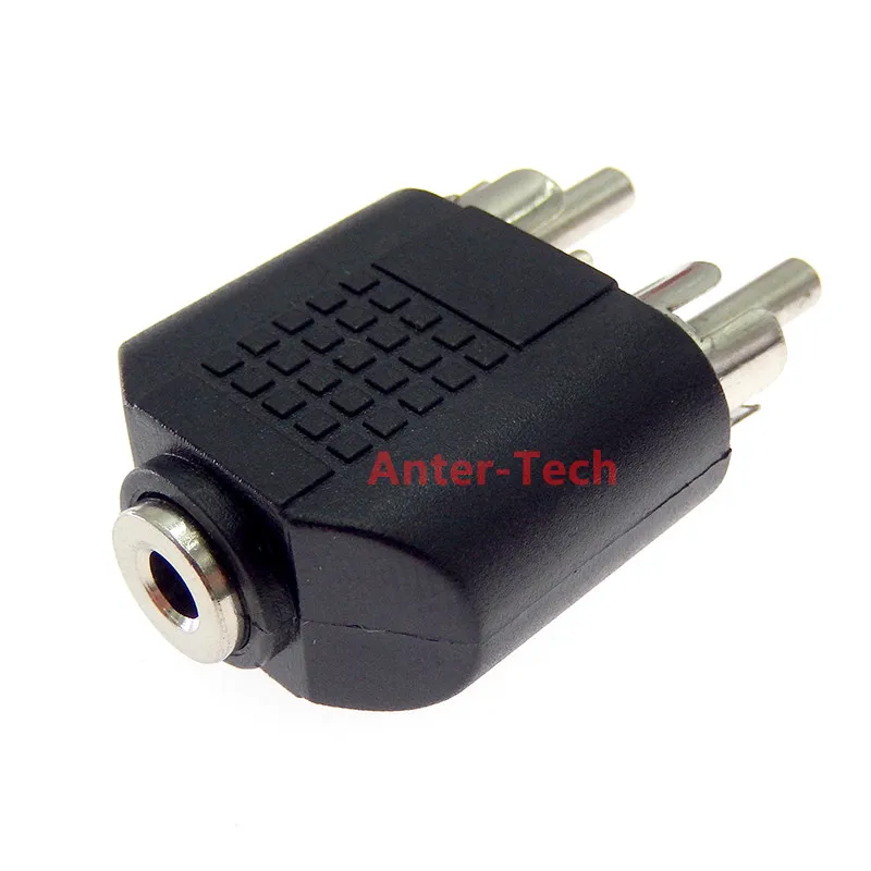 3.5mm Audio Stereo Jack Female To 2 RCA Male Audio Jack Connector Adapter Converter for Speaker