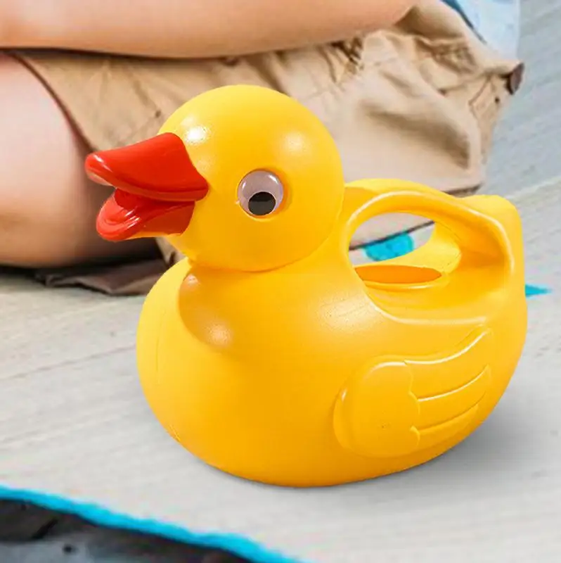 Cartoon Yellow Duck Watering Can Toy Shower Watering Pot Children Beach Toys Animal Watering Cans Decorative Swimming Pool Toy