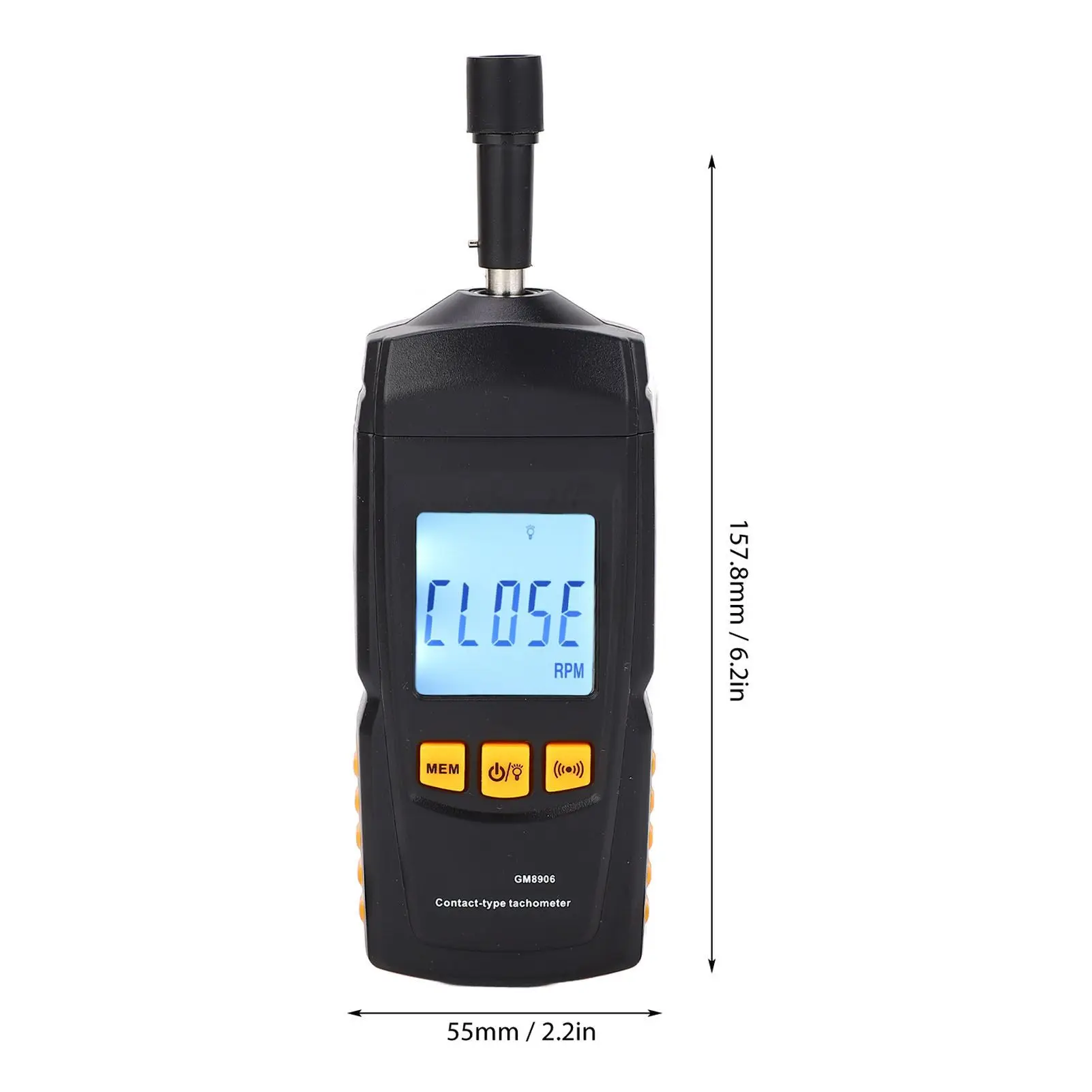 Industrial Rpm Gauge Digital for contact Tachometer For Workshop Use Wide Measurement Range Automatic Shutdown Function