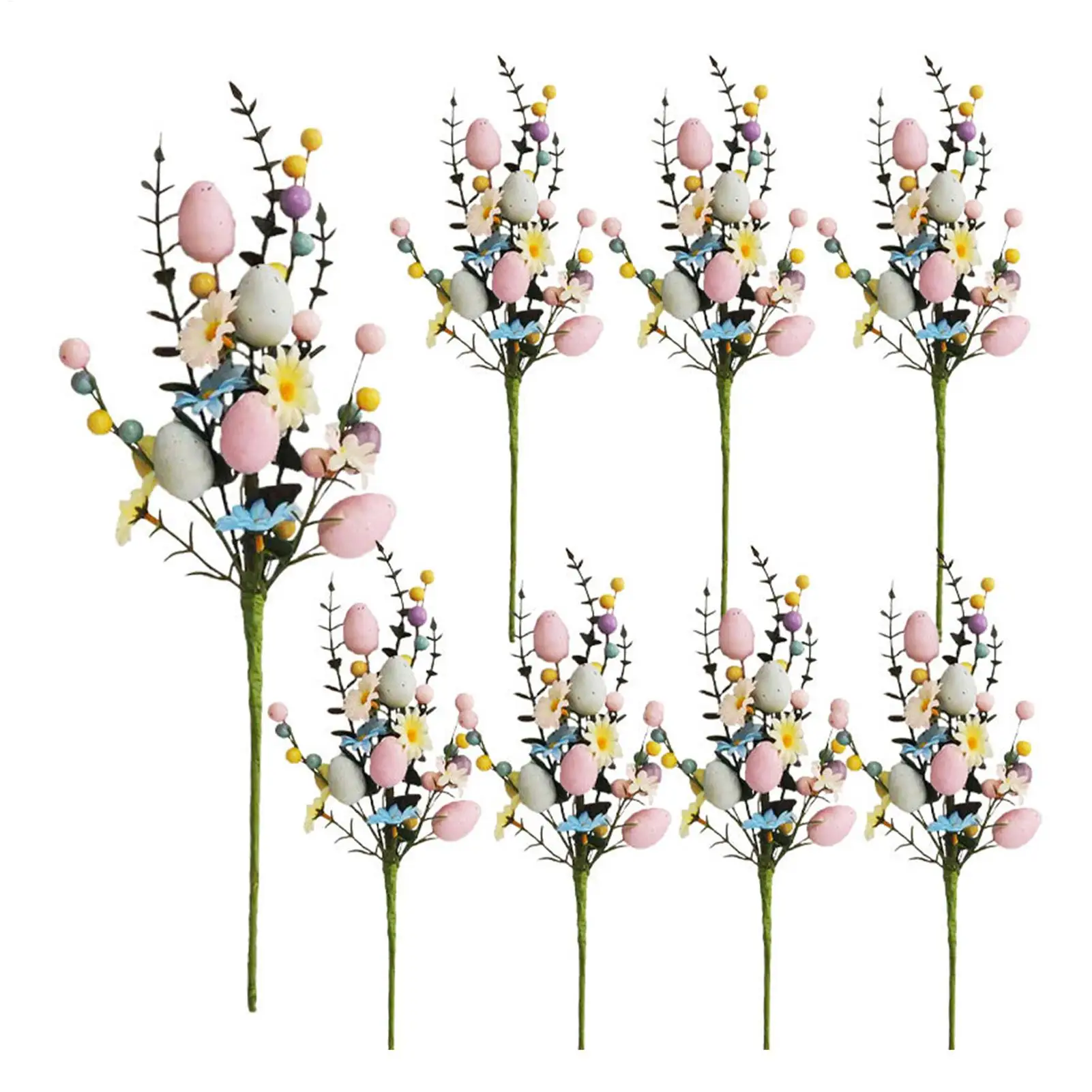 Oster-Ei Blumenstiel-Dekorationen 44x12cm Oster-Ei-Stiele Blumen für Blumenarrangements Party-Vase Tischdekoration