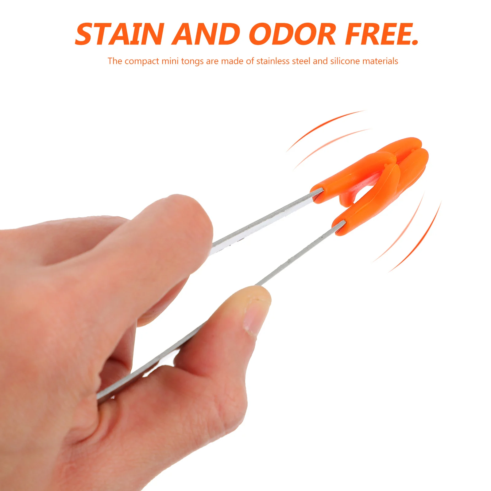 

6pcs Mini Silicone Food Tongs Stainless Steel Kitchen Clips For Kids Baking Sugar Tongs Party Camping Gathering Tools