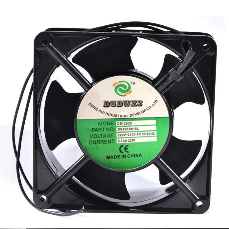 

1 PCS DGDWXS Fan DS12038HSL AC 220V 12038 12CM 2 Wire cabinet cooling fan