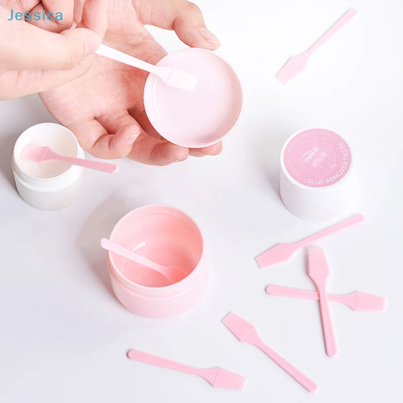 ♥100 Pcs/Jar Mud Film Shovel - Disposable Plastic Spatula for Facial Mask Application,  Eye Facial Makeup Skin Care Tool