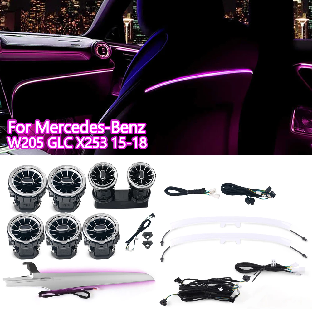 

Для Mercedes-Benz W205 GLC X253: Аксессуары, светодиодная подсветка салона, турбинные дефлекторы воздуховодов, светодиодная панель для пассажира/помощника водителя, лампа на спинку сиденья