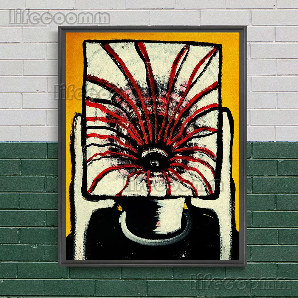 Awakening From Nightmare,Horror Abstract Wall Art Canvas Painting Creepy Surreal Fantasy Art Poster And Print Home Decoration