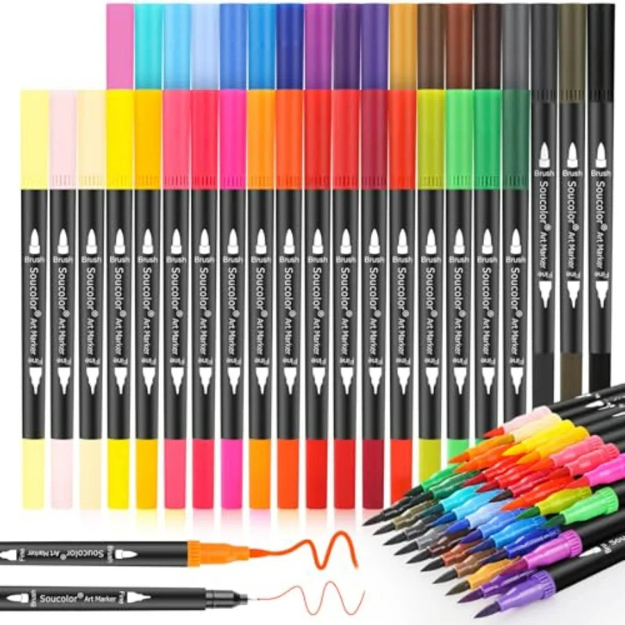 

Art Brush Markers Pens for Adult Coloring Books, s Numbered Dual Tip Brush and Fine Point Marker Pen for Note taking Planner Ha