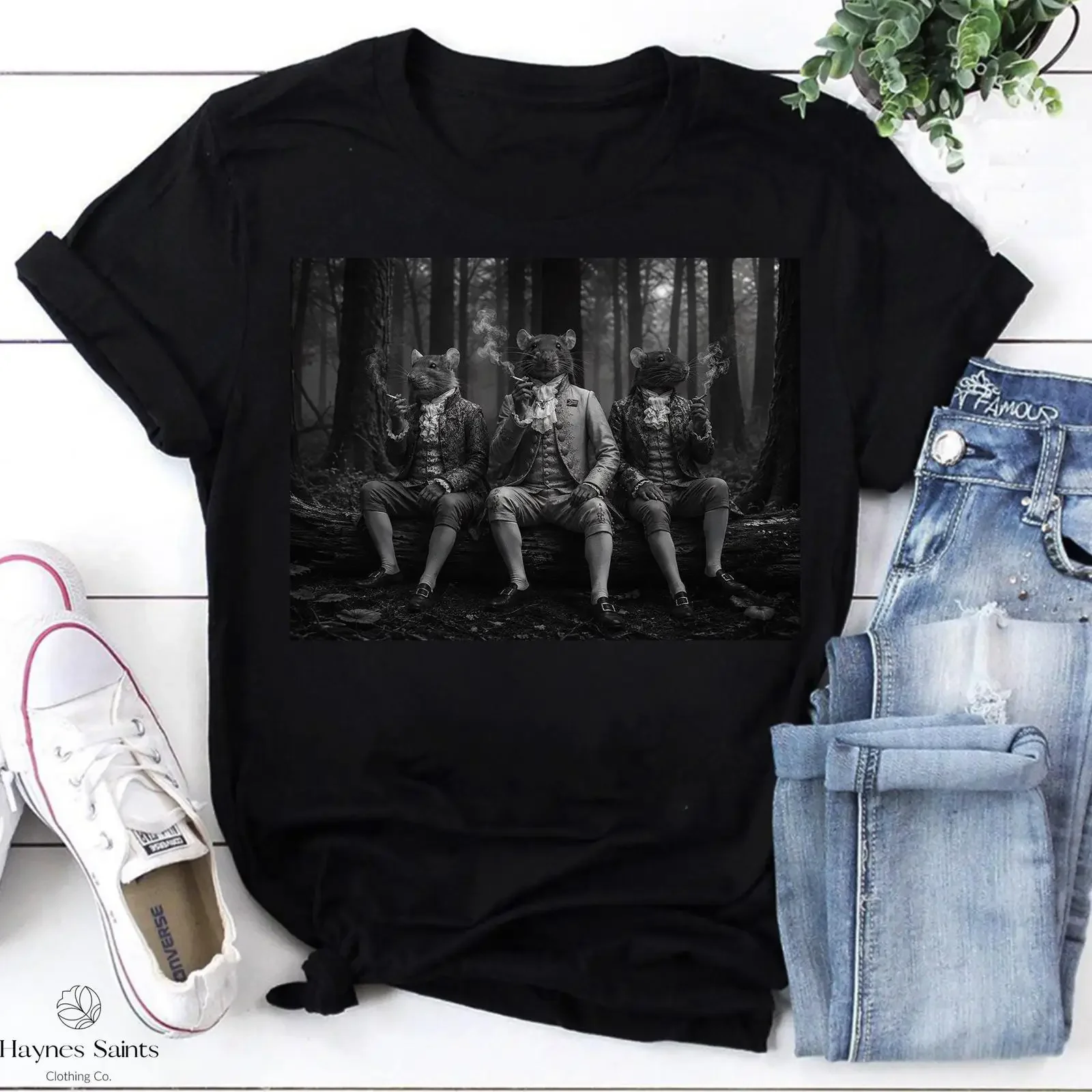 Vintage Hantavirus Trail Cam Dark Academia Mouse T shirt Gothic Animal Weirdcore Forest Art Grunge Aesthetic  vintage Washed