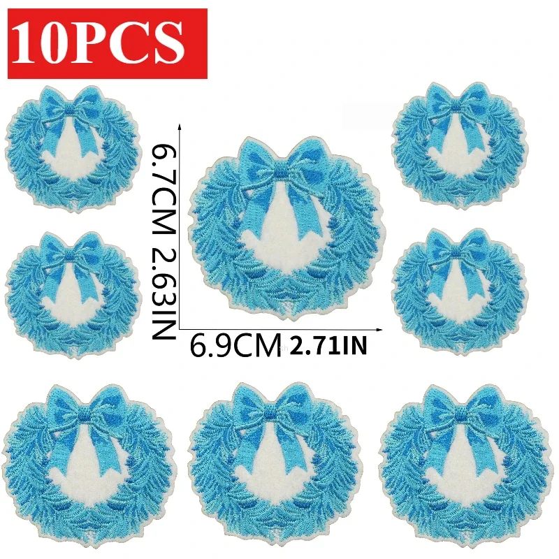 

10/50/100PCS Set Christmas Theme Embroidery Cloth Sticker Bag Clothes Decoration Snowflake Bell Patch Sticker Gift Ironing Patch