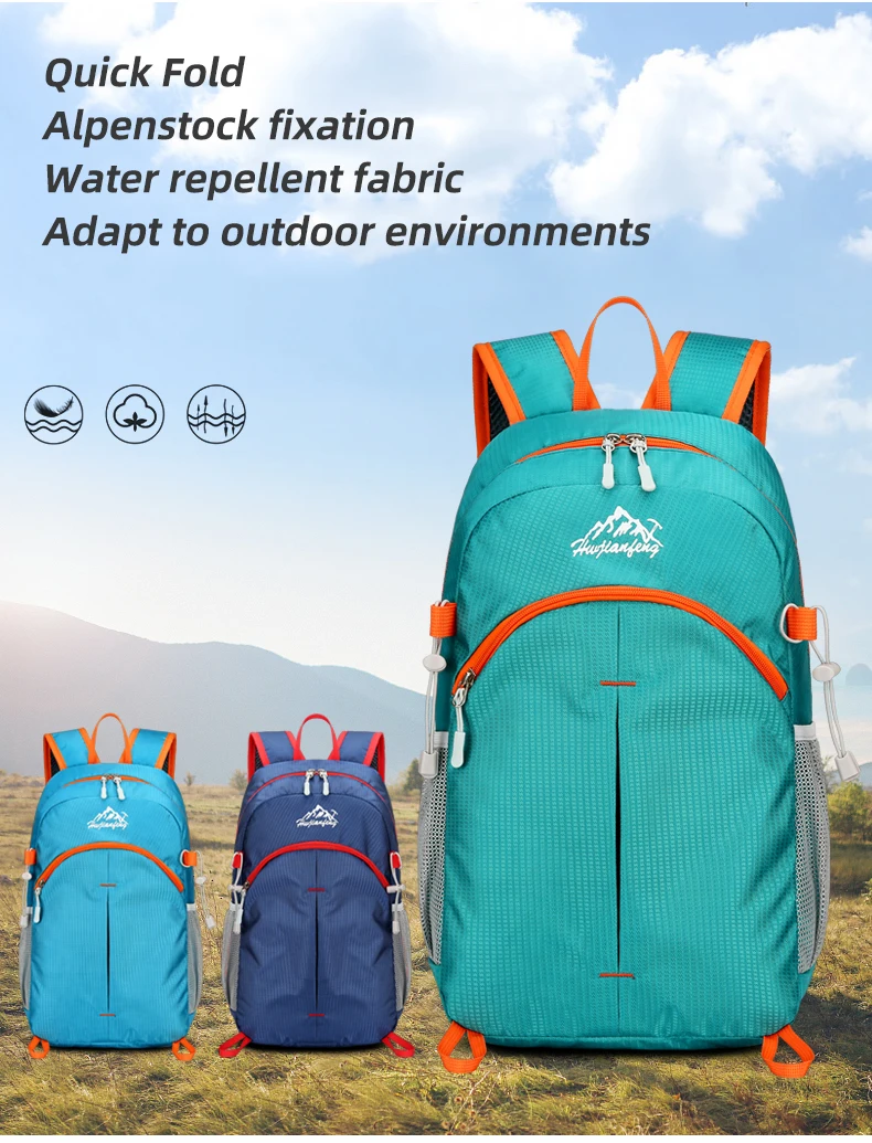 18L Tragbare Faltbare Rucksack Klapp Bergsteigen Tasche Ultraleicht Outdoor Klettern Radfahren Reise Knapsack Wandern Daypack Gipfelpaket wasserdicht verschleißfest Bodybuilding Yoga hohe Kapazität – Detail 2