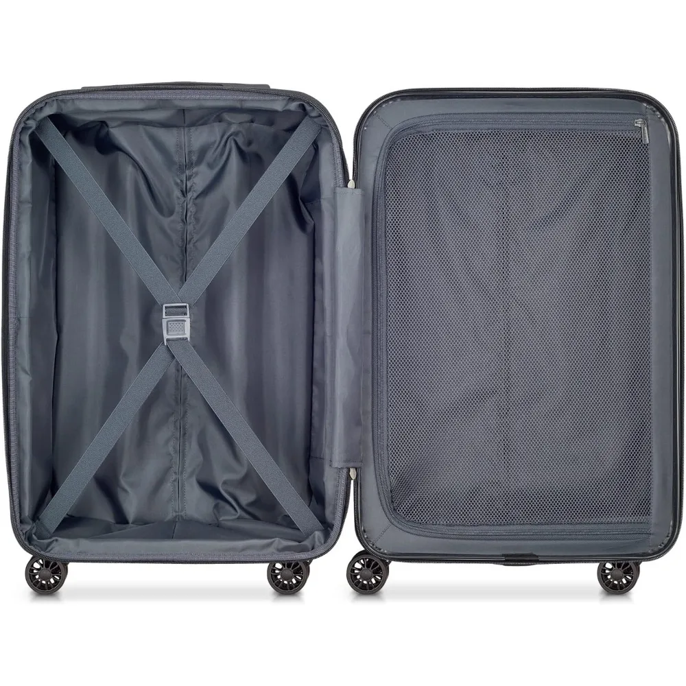 Equipaje giratorio rígido expandible de mano, 21 pulgadas, diseño aero, negro para viajes