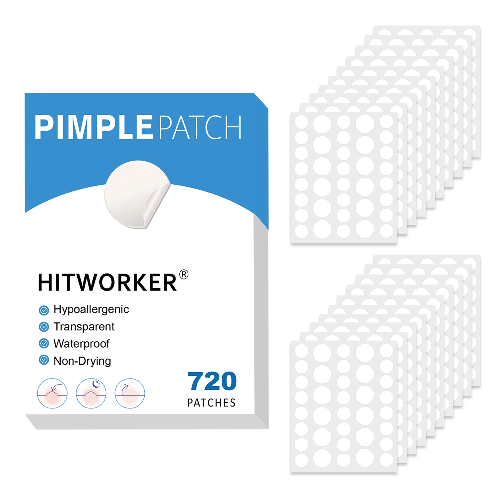 720pcs Professional Acne Patches Containing Salicylic Acid Effectively Eliminate Inflammatory Acne Marks