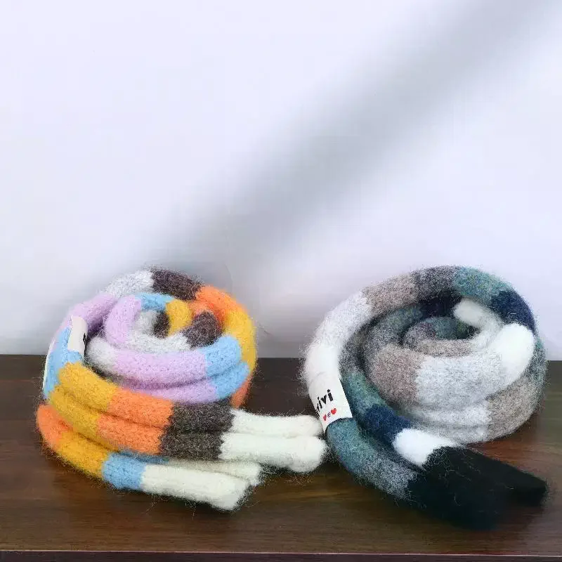 المرأة رقيقة ضيقة طويلة ملونة مخطط وشاح الخريف والشتاء تصميم جديد فتاة الساخنة كل مباراة وشاح الزخرفية