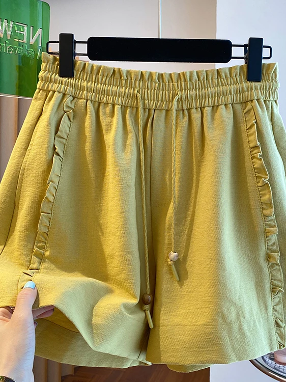 

Повседневные свободные женские брюки с высокой талией, эластичной резинкой на талии, широкие брюки, верхняя одежда, большой размер с завязками из дерева,...